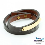 دستبند طلا و چرم - طرح کارتیه