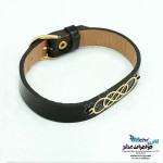 دستبند طلا و چرم - طرح بی‌نهایت