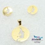 نیم ست طلا - آویز و گوشواره - طرح رخ