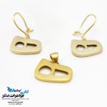 نیم ست طلا - آویز و گوشواره - طرح ه نیمانی