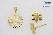 نیم ست طلا - آویز و گوشواره - طرح برف