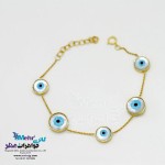 دستبند طلا و سنگ - طرح صدف چشم‌نظر
