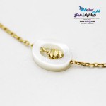 دستبند طلا و سنگ - طرح گوی تراش