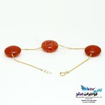 دستبند طلا و سنگ - طرح سنگ عقیق