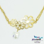 دستبند طلا - طرح گل و پروانه