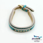 دستبند طلا و چرم - طرح هندسی