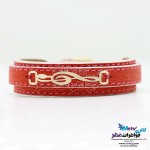 دستبند طلا و چرم - طرح نت سل