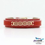 دستبند طلا و چرم - طرح برف