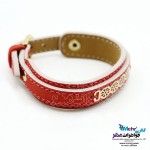 دستبند طلا و چرم - طرح برف
