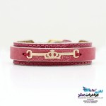 دستبند طلا و چرم - طرح تاج