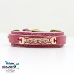 دستبند طلا و چرم - طرح پلکانی