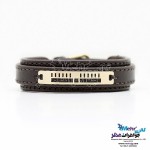 دستبند طلا و چرم - طرح خطوط