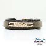 دستبند طلا و چرم - طرح هندسی