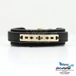 دستبند طلا و چرم - طرح هندسی