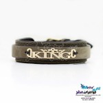 دستبند طلا و چرم - طرح کینگ