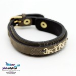 دستبند طلا و چرم - طرح کینگ