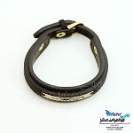 دستبند طلا و چرم - طرح کهکشان