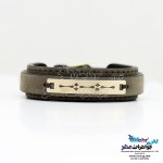 دستبند طلا و چرم - طرح اسلیمی