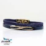 دستبند طلا و چرم - طرح بینهایت