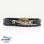 دستبند طلا و چرم - طرح بال عقاب