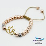 دستبند طلا و سنگ - طرح لوتوس