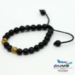 دستبند طلا و سنگ - طرح گوی توری