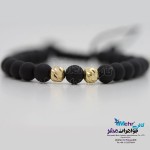 دستبند طلا و سنگ - طرح گوی تراش
