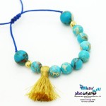 دستبند طلا و سنگ - طرح گوی تراش