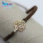 دستبند طلا و بافت - طرح درخت زندگی