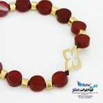 دستبند طلا و سنگ - طرح گل