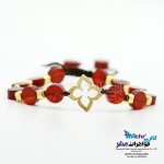 دستبند طلا و سنگ - طرح گل
