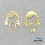 نیم ست طلا - آویز و گوشواره - طرح دختر بچه