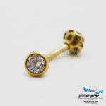 پیرسینگ طلا - طرح سنگ رنگی