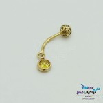 پیرسینگ طلا - طرح سنگ رنگی