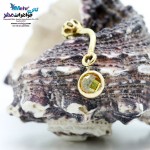 پیرسینگ طلا - طرح سنگ رنگی