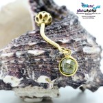 پیرسینگ طلا - طرح سنگ رنگی