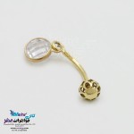 پیرسینگ طلا - طرح سنگ رنگی