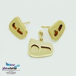 نیم ست طلا - آویز و گوشواره - طرح ه نیمانی