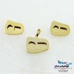 نیم ست طلا - آویز و گوشواره - طرح ه نیمانی