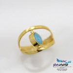 انگشتر طلا - سنگ عقیق و فیروزه
