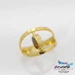 انگشتر طلا - سنگ عقیق و فیروزه