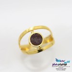 انگشتر طلا - سنگ عقیق و فیروزه