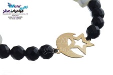 دستبند طلا و سنگ - طرح ماه و ستاره