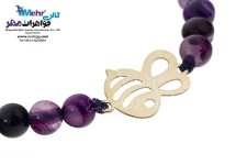 دستبند طلا و سنگ - طرح زنبور
