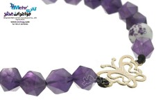 دستبند طلا و سنگ - طرح پروانه