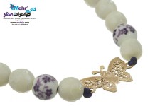 دستبند طلا و سنگ - طرح پروانه