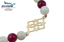 دستبند طلا و سنگ - طرح گل