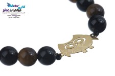 دستبند طلا و سنگ - طرح جغد