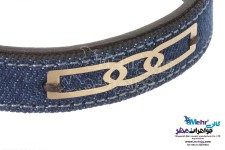دستبند طلا و چرم - طرح هندسی