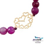 دستبند طلا و سنگ - طرح قلب